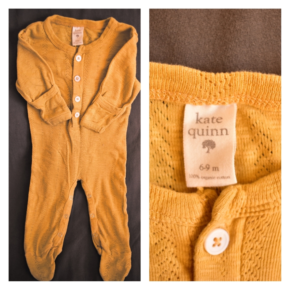 henley footie - OC pointelle - corn husk